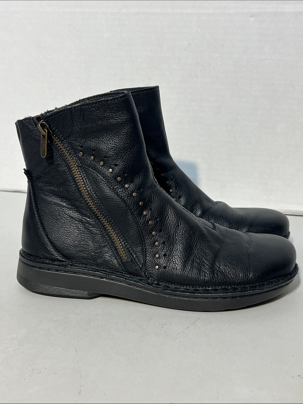 Naot Cetona Black Embellished Studs Leather Bootie Euro Size 38 US 7.5/8